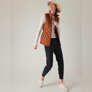 Athleta Whisper Featherless Copper Puffer Vest Full Zip Large